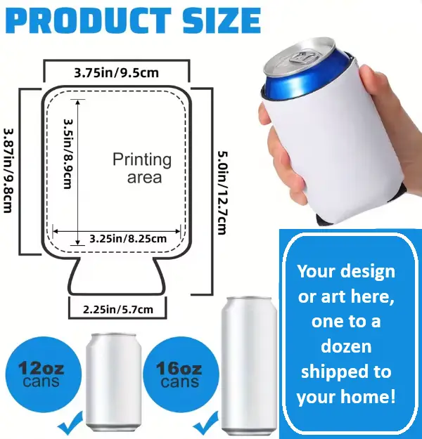 White Neoprene Can Coolers