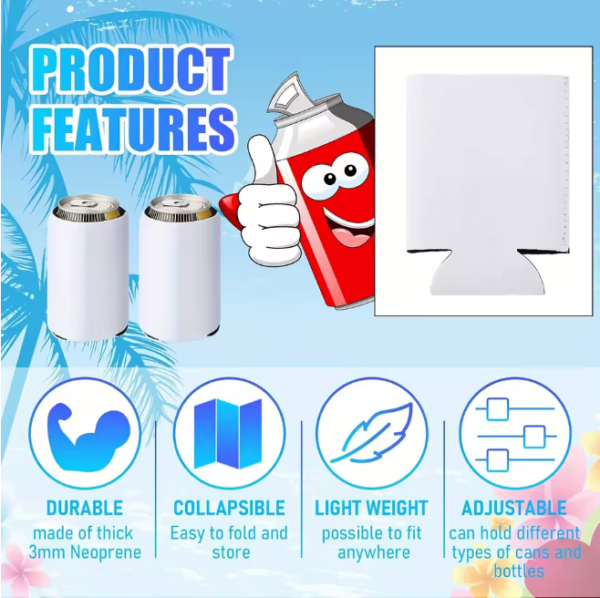White Neoprene Can Coolers